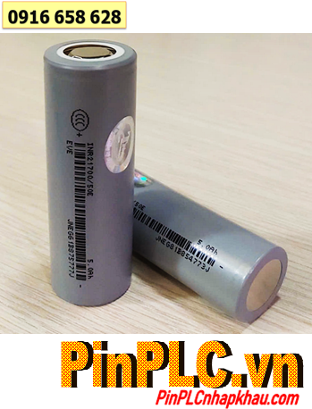 EVE INR21700/50E, Pin sạc 3.7v Lithium Li-ion EVE INR21700/50E (5000mAh, Xả 15A) chính hãng